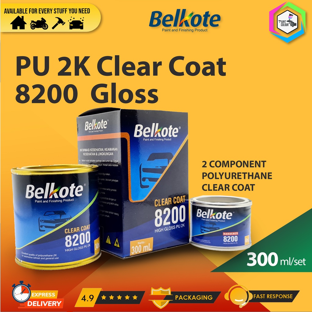 Clear - Pernis Belkote PU 2K 8200 GLOSS 240 plus 60 ml