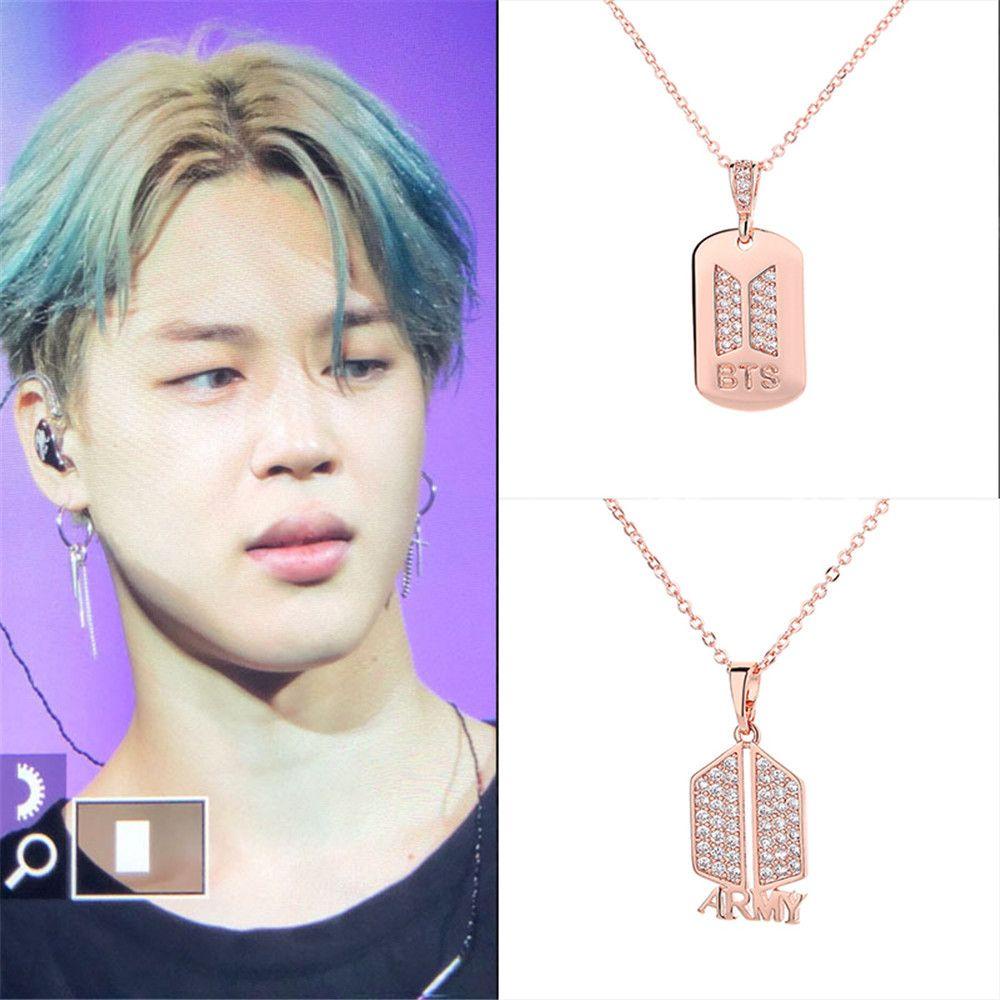 Lily Wanita Kalung Baru Lapis Emas logo BTS Liontin Army