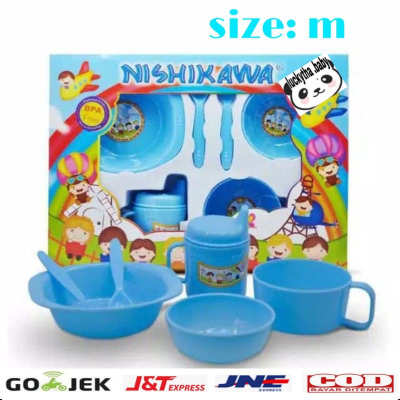 1box_feding set baby Nishikawa medium(M) / tempat makan  bayi/perlengkapan makan bayi