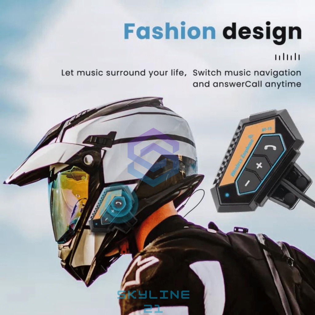 BT12 Pro Max Headset Bluetooth Wireless High End Headset Helm Helmet BT-12 BT 12 Not Intercom-Gold