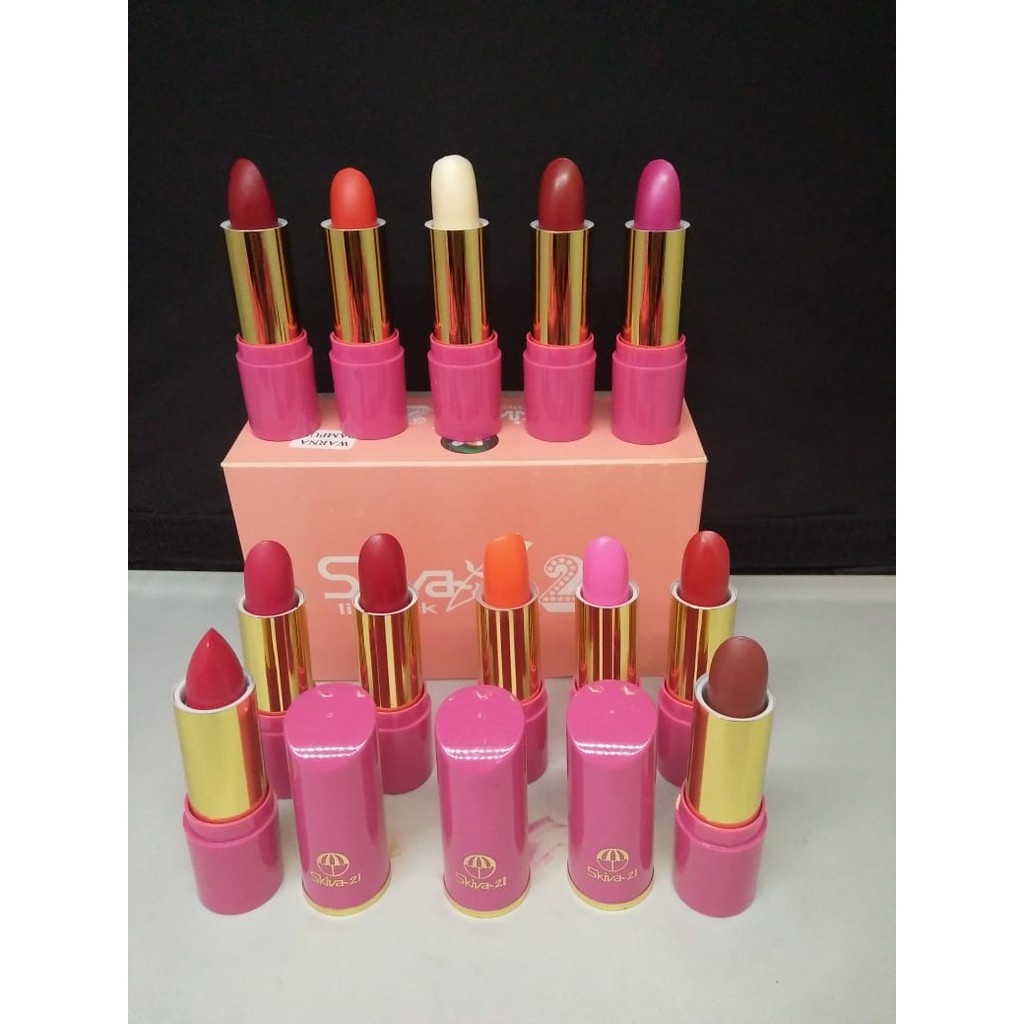 LIPSTIK SKIVA 21 CAMPUR WARNA ISI 12PCS