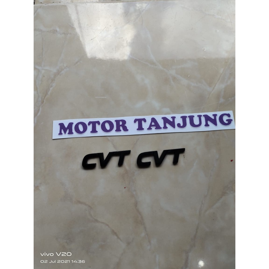 emblem tulisan cvt hitam original