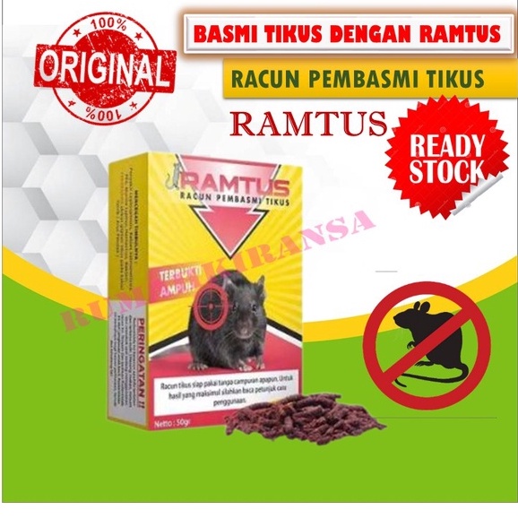 RAMTUS RACUN PEMBASMI TIKUS | OBAT PEMBASMI TIKUS ORIGINAL 50 GR