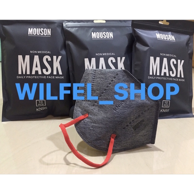 Masker kn95 Mouson kwalitas premium warna Blue Jeans isi 10 pcs