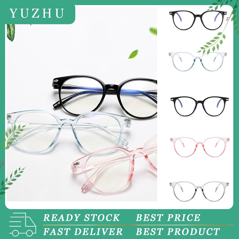 (YUZHU) Ready Stock Kacamata Wanita fashion Anti Radiasi Kacamata Bulat