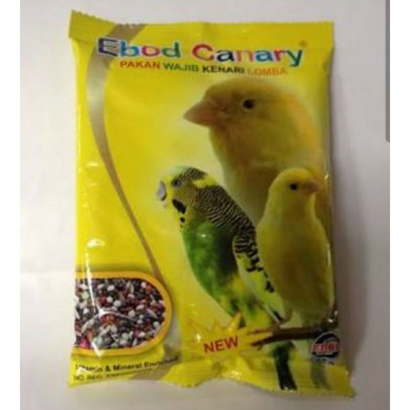 1bks ebod kenari sachet ebodjaya pakan burung lovebird black troat sanger