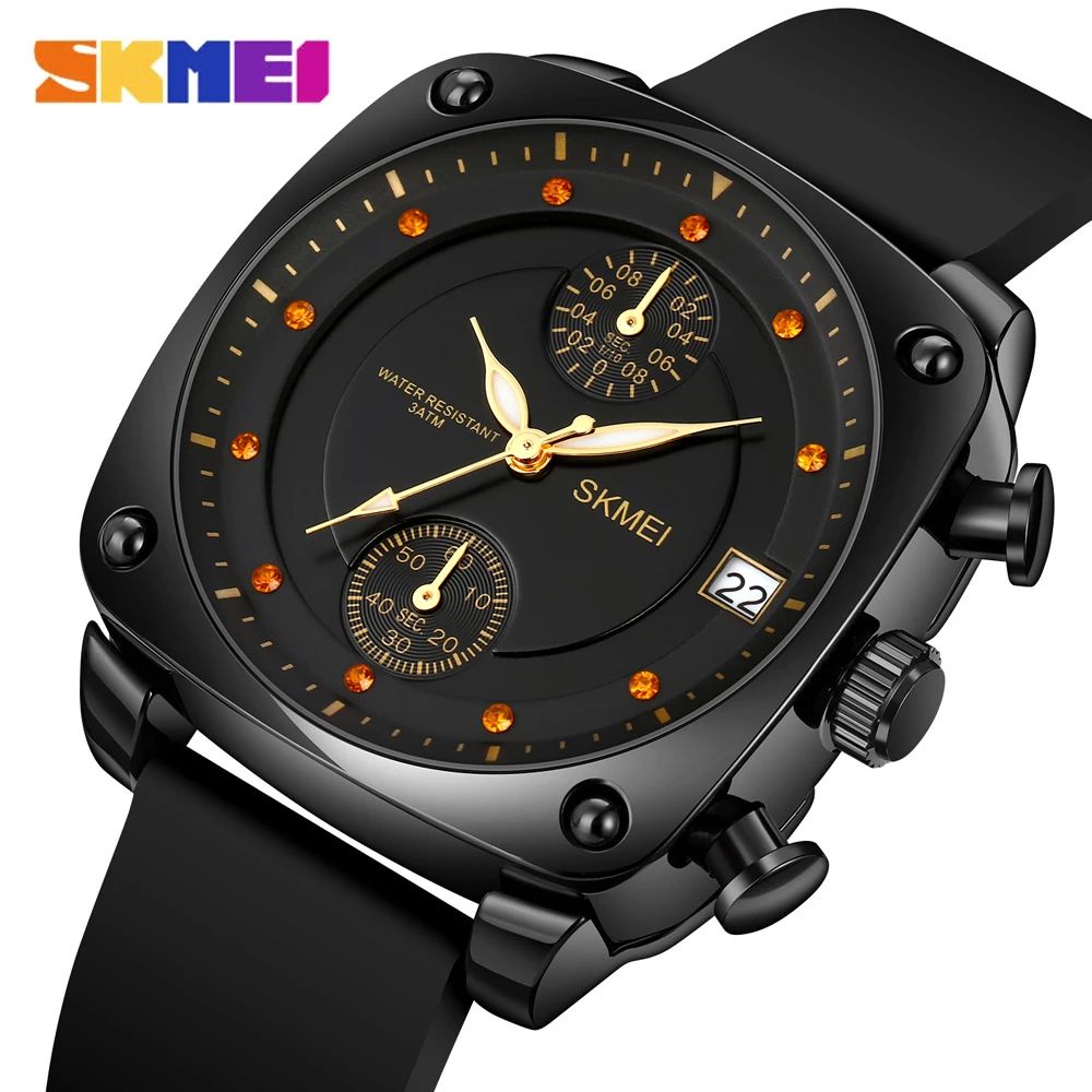 SKMEI 1903 Jam Tangan Pria Wanita Analog Chronograph Tali Silicone WATCHKITE WKOS