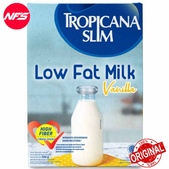 

Tropicana Slim Low Fat Milk Vanilla 500g /Susu Rendah Lemak 500gr 500 - VANILLA 500G