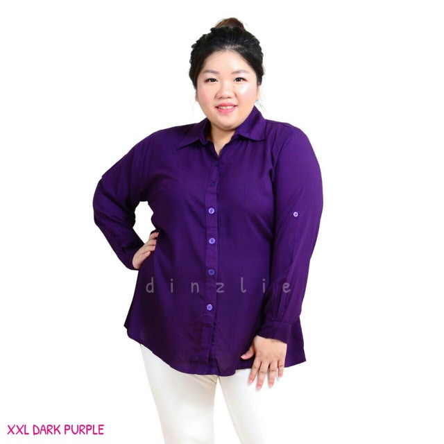 KEMEJA WANITA UK. XL WARNA UNGU TUA