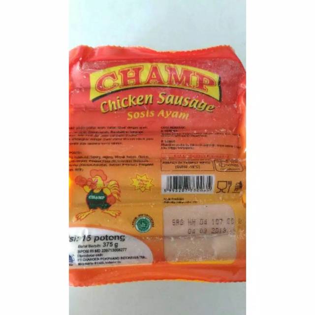 

CHAMP CHICKEN sausage 375gr