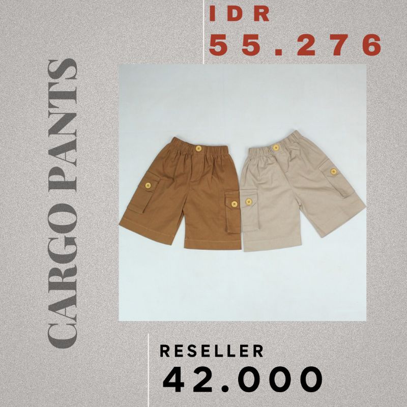 CARGO PANTS - Promo 10.10 Celana Cargo Anak Premium Stretch Melar Pendek Kids Cowok Cewek Lucu Murah 1-4 Tahun