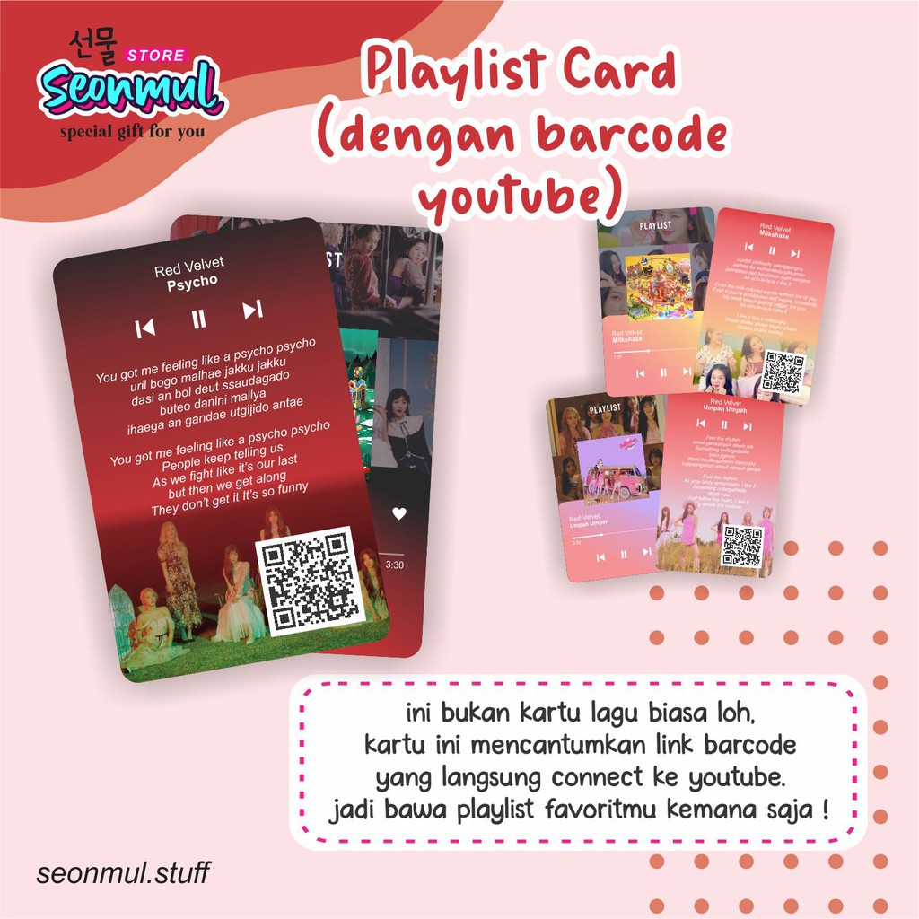 PLAYLIST CARD [BARCODE YOUTUBE] RED VELVET PSYCHO - TRACKLIST KPOP