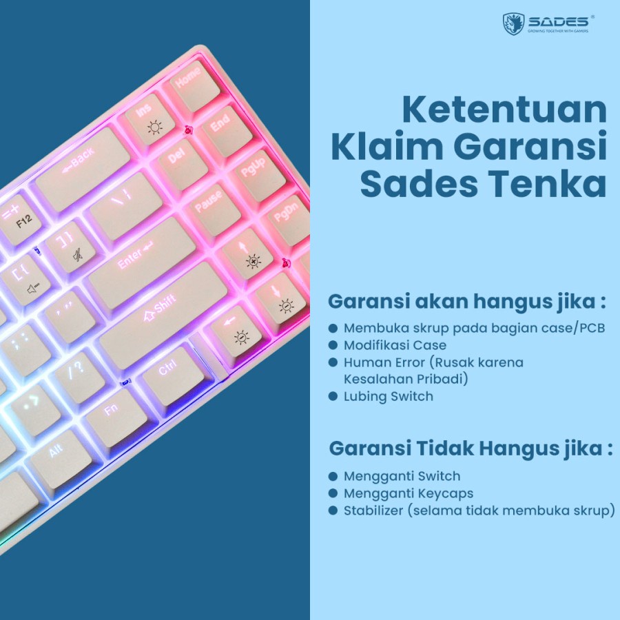 Sades Tenka SK871 Outemu Hotswap Type C Mechanical Keyboard ORIGINAL