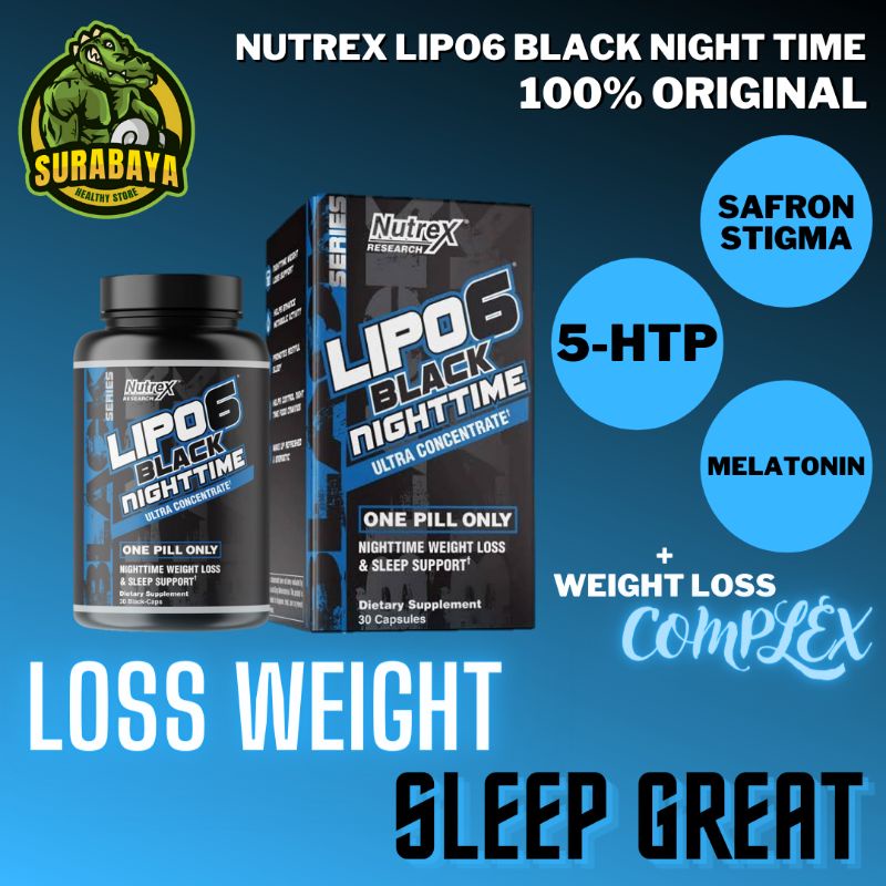 NUTREX LIPO 6 BLACK NIGHT TIME ULTRA CONCENTRATE 30 CAPSULES LIPO6 NITE FAT BURNER GYM PEMBAKAR LEMAK MALAM