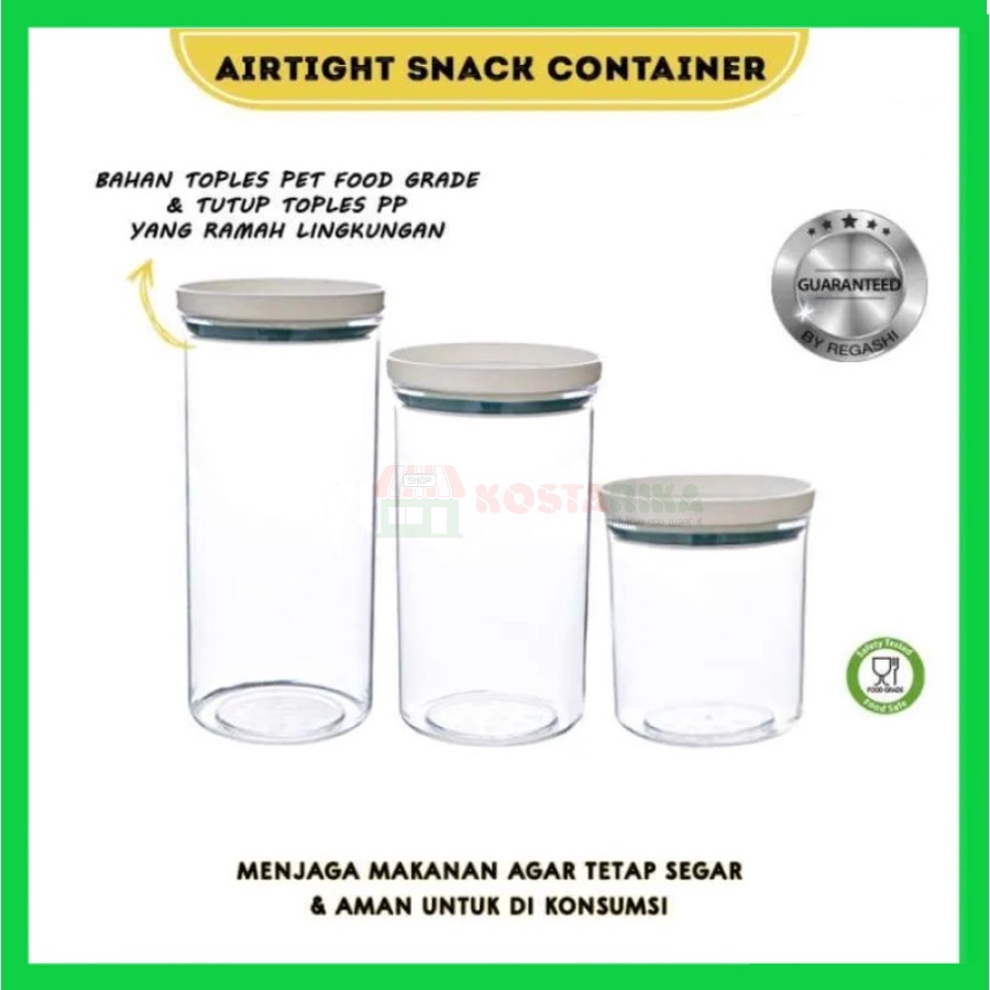 Toples Plastik Penyimpanan Makanan Cemilan Snack Food Storage Kedap Udara