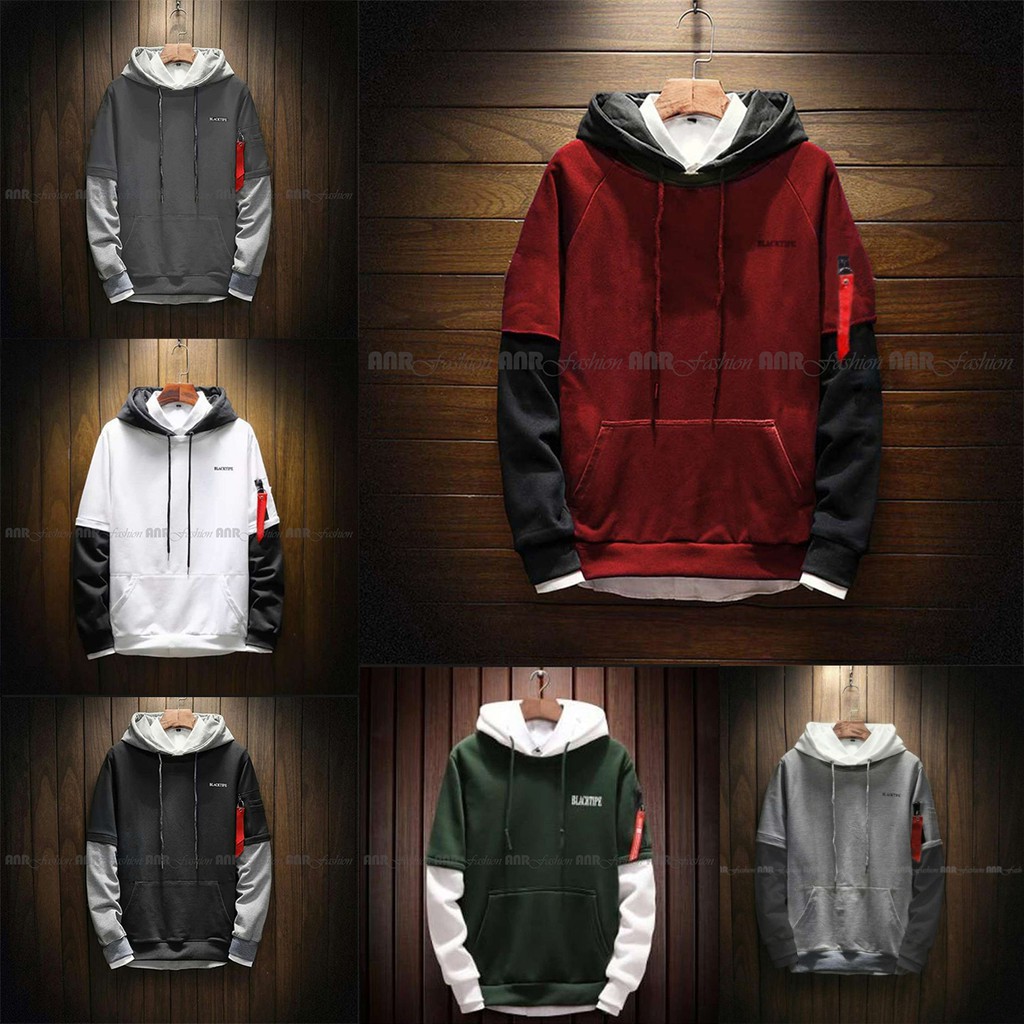 Sweater Hoodie Blacktipe Sweater Fleece Hoodie Reglan Pria