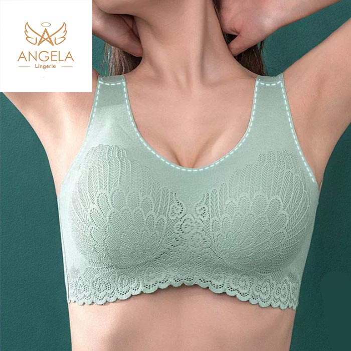 ANGELA JAPAN Bra BH Push Up Tanpa Kawat Olahraga Senam Wanita Import Sexy Cewe Muslim Seamless COD