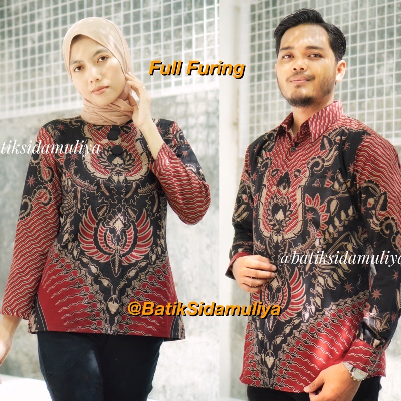 Batik Couple Modern Slimfit Pasangan Sarimbit Kerja kantor jaz outer blazer atasan Kemeja Blouse Fashion Full Furing Eksklusif