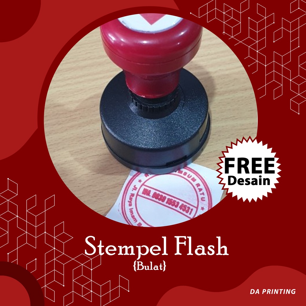 

[DA PRINTING] Stempel Flash Bulat Custom 1 Warna/ Stempel Bulat Murah Surabaya