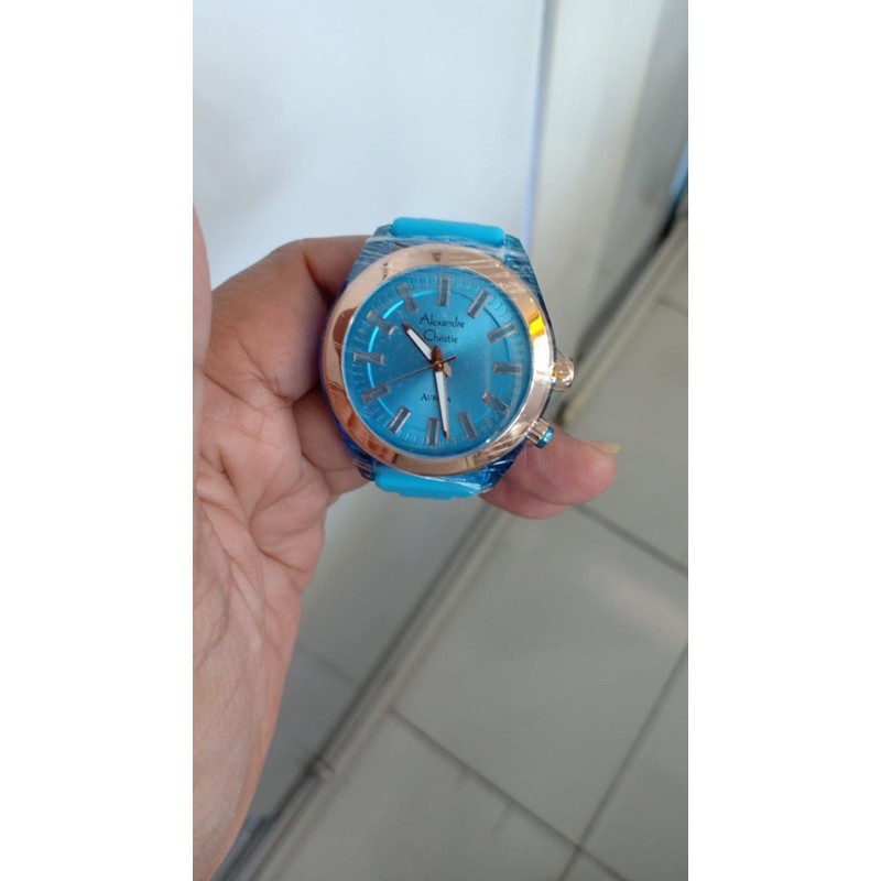 JAM TANGAN WANITA ALEXANDRE CHRISTIE AC 2928 RUBBER + LED BUTTON ORIGINAL GARANSI RESMI 1TAHUN