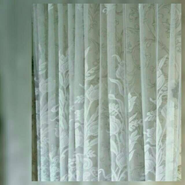 Vitrase Gorden Polos Minimalis Motif Bunga Matahari Tulip 