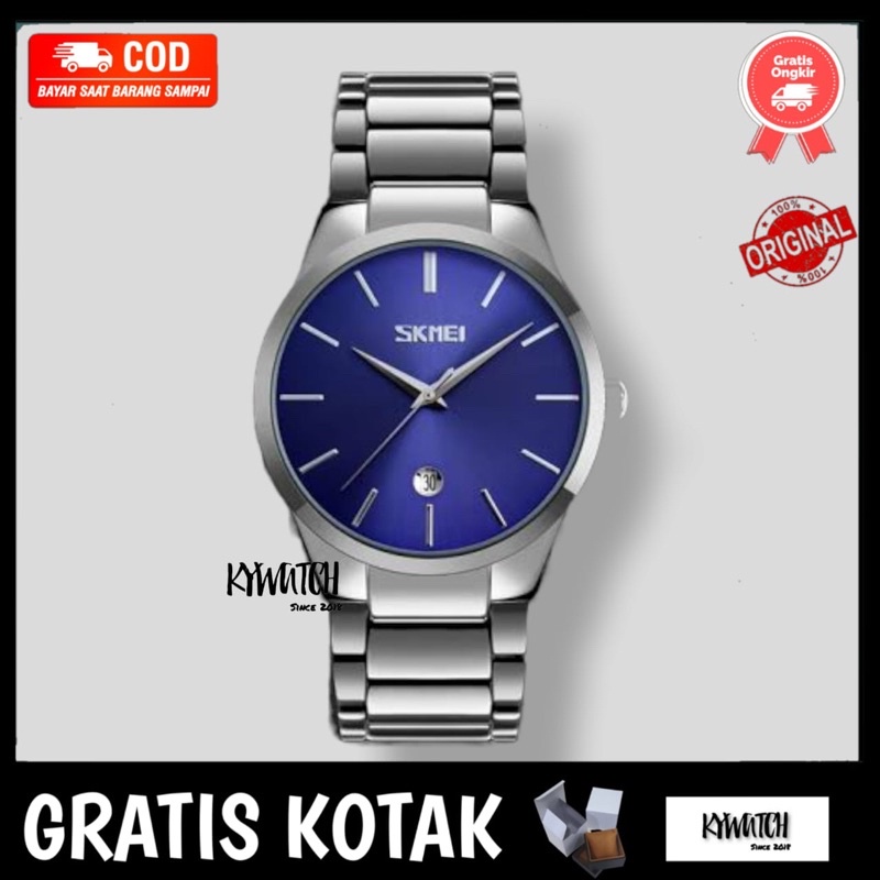 JAM Tangan Cowok SKMEI type 9140 rantai cowok tanggal d:42mm GRATIS KOTAK