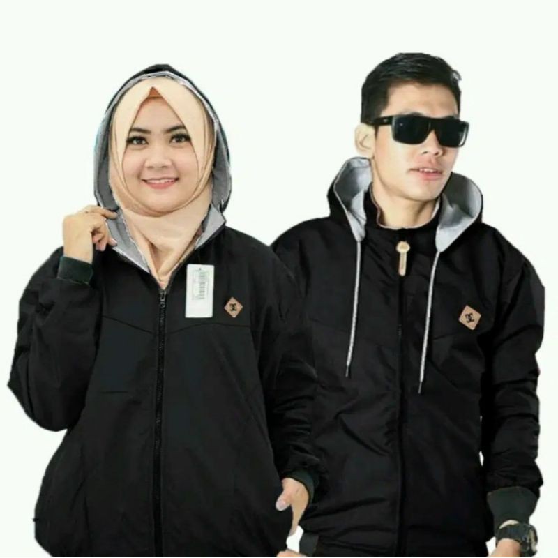 Promo Harga Sepasang (Dapat 2pcs) Jaket Couple Pria Wanita | Jaket Bolak Balik | Size M-L-XL-XXL