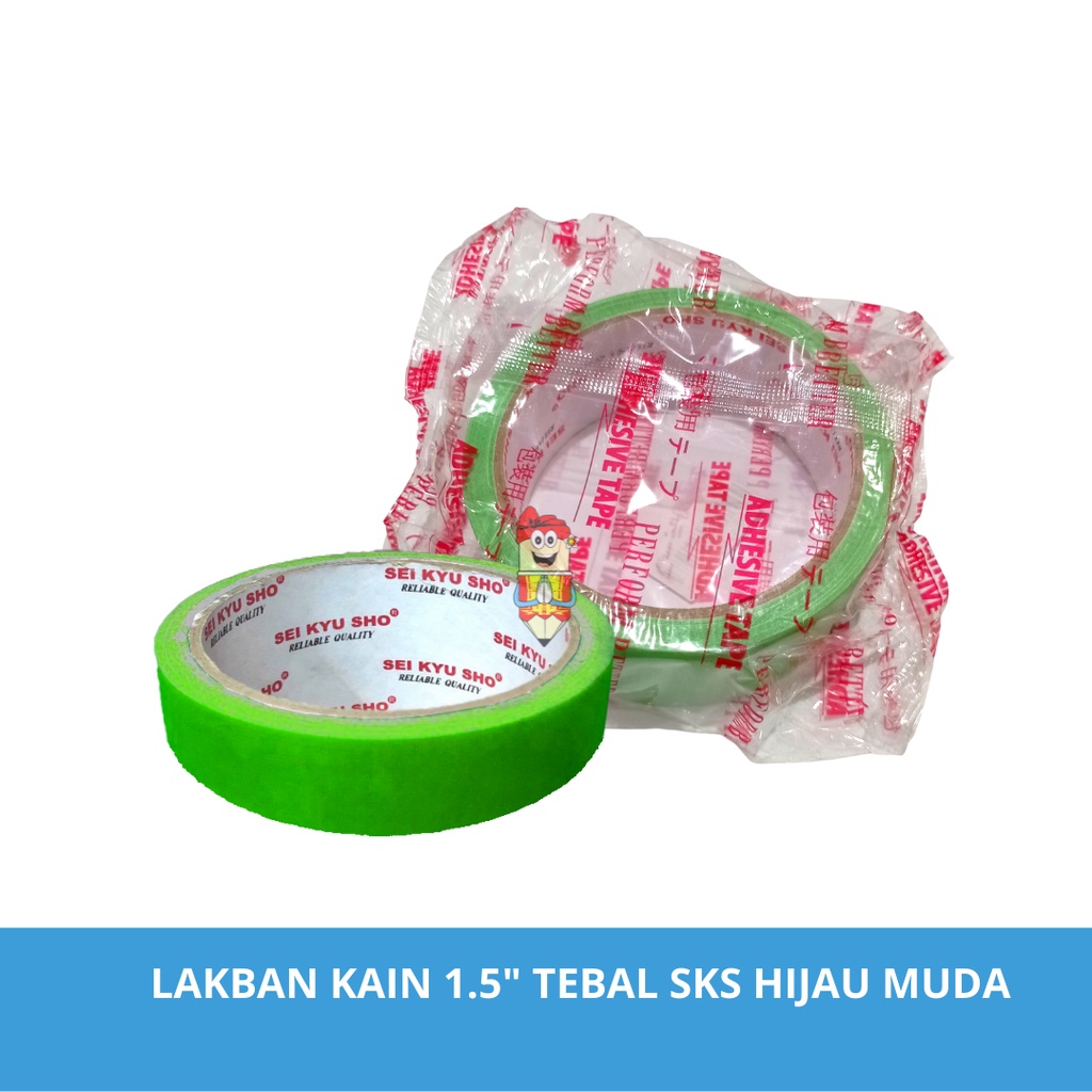 

Lakban Kain 1.5 Inch / 36 mm SKS Hijau Muda