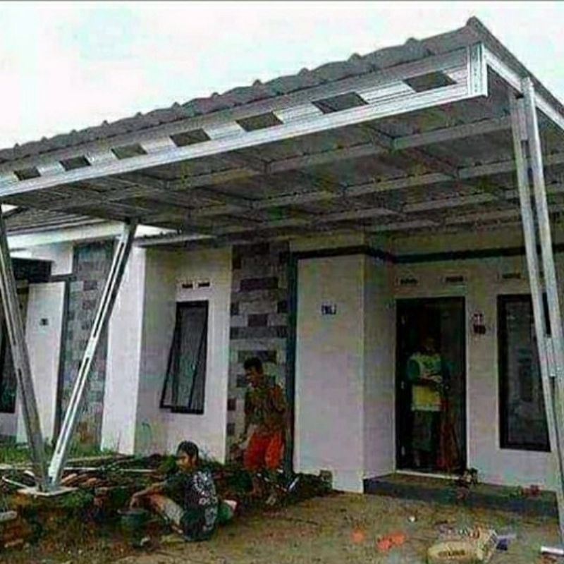 CANOPY BAJARINGAN ATAP SPANDEK / KANOPI RUMAH MINIMALIS ATAP SPANDEK PASIR MURAH BERKUALITAS
