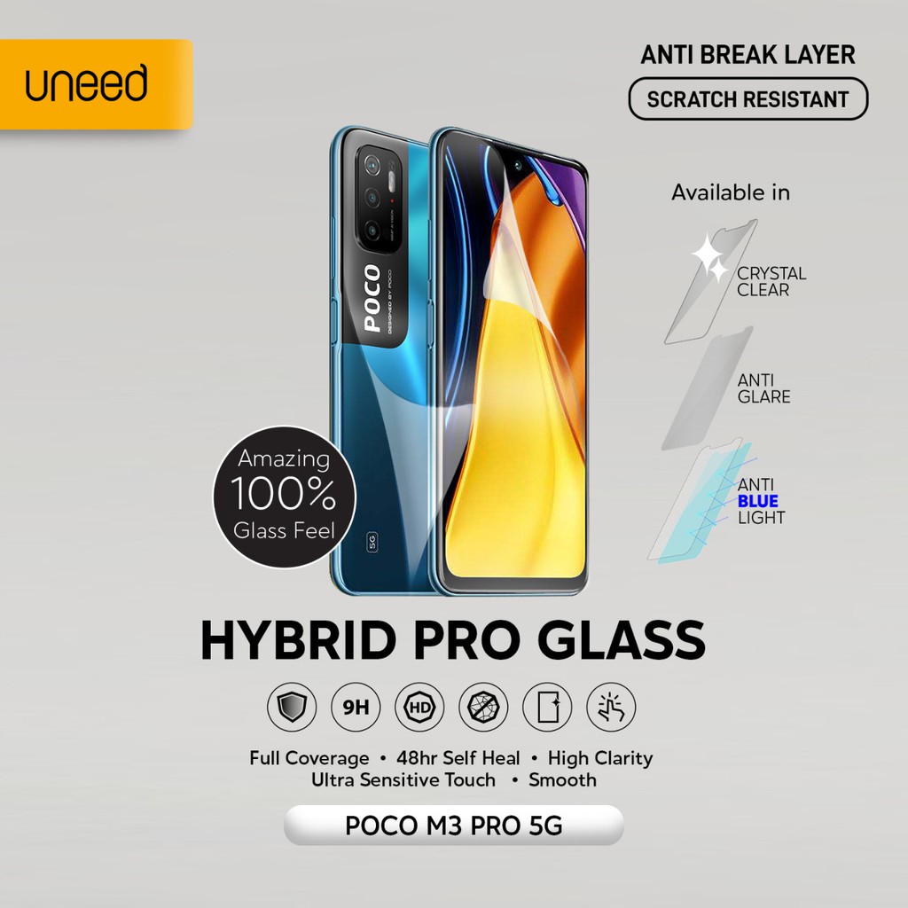 UNEED Hybrid Pro Anti Break Screen Protector Xiaomi Poco M3 Pro 5G