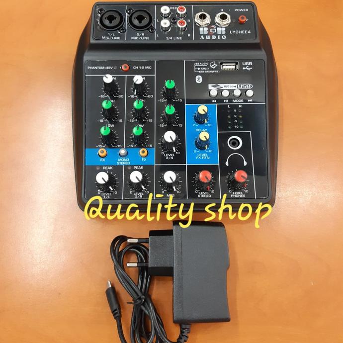 Mixer Mini 4 Channel Usb Bluetooth Effect Vocal Delay Baru