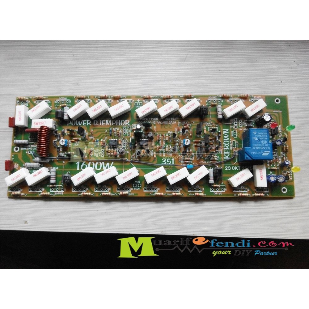 KIT Power Amplifier 1600Watt toshiba 12set panjang 30cm plus protector KEROWN CLASS GB JOWO 351