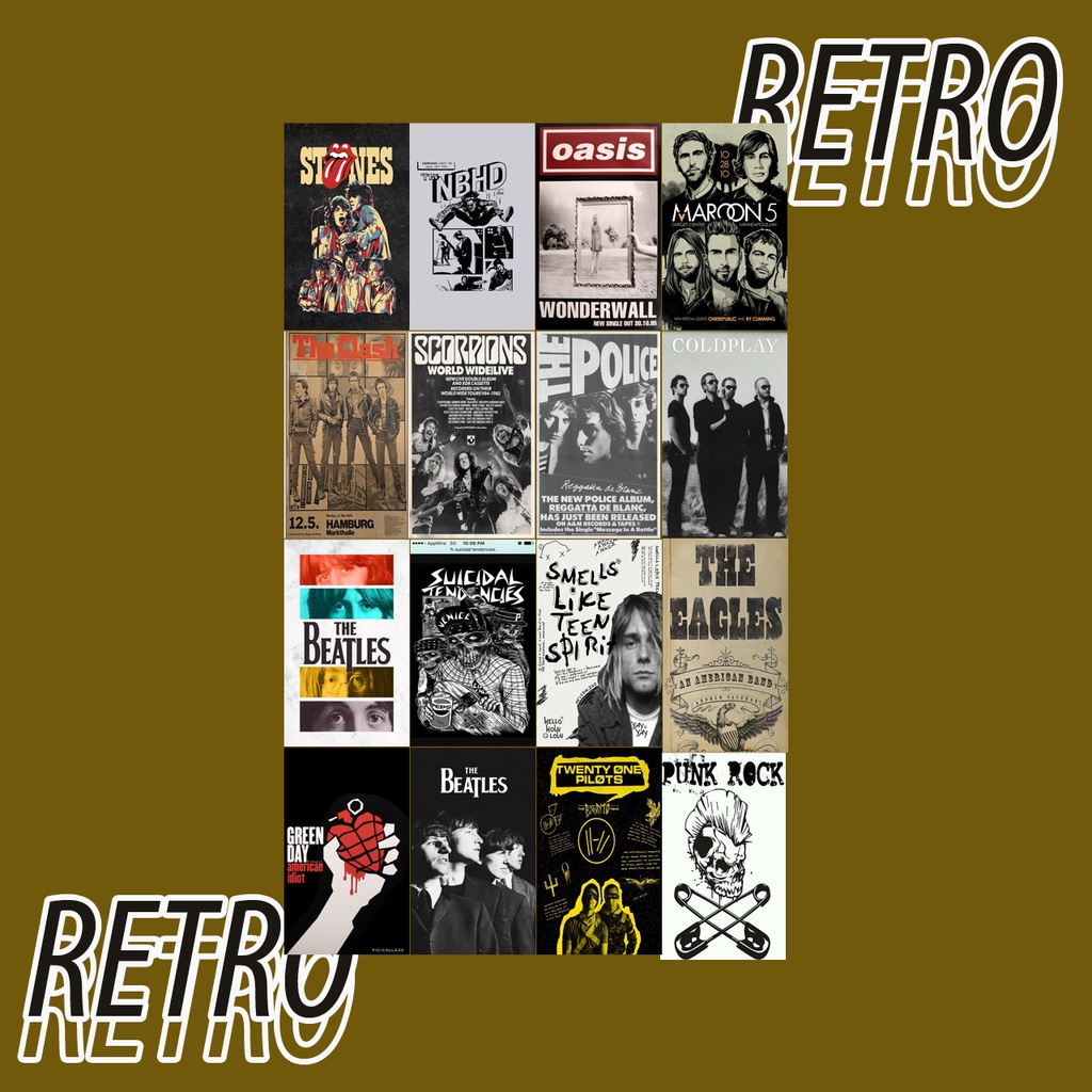 Jual Poster Band Rock Retro Aesthetic Poster Dinding Kamar Band Metal Aesthetic Poster 0377