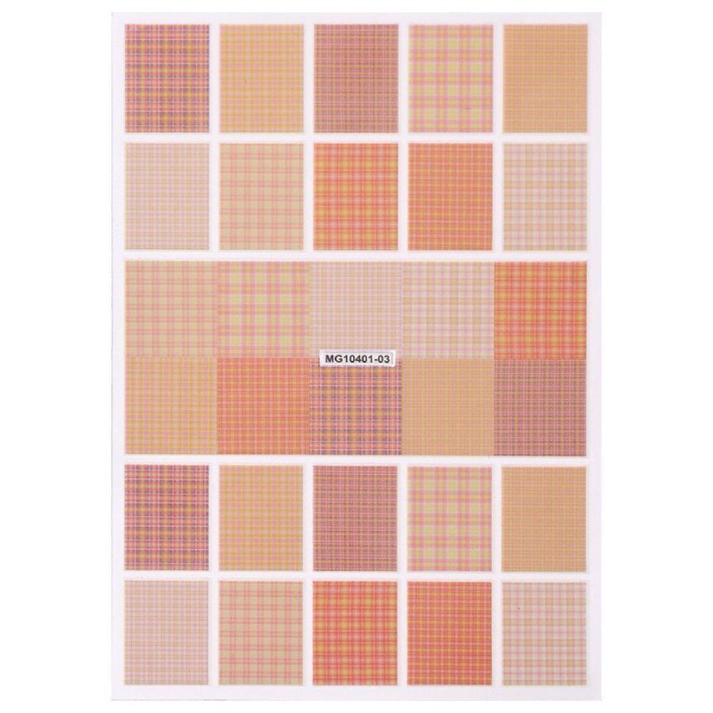 Mxbeauty Seragam Kotak-Kotak Stiker Kuku Tahan Air High-end Kuku Kecantikan Gaya Jepang DIY Kuku Decals Nail Art Watermarks