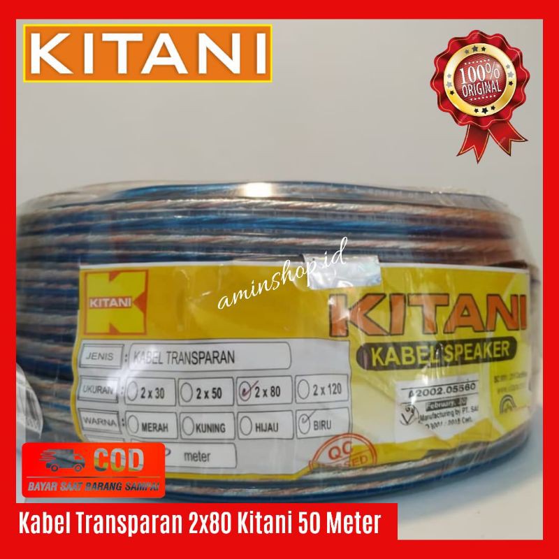 Kabel Transparan 2x80 Kitani 50 Meter Kabel Audio Kabel Serabut