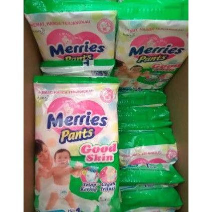 Popok / Pampers Bayi Merries Pants S/M/L/XL 1 renceng (6 sachet)