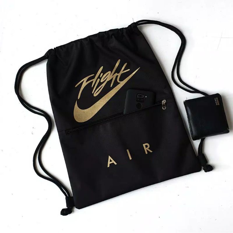 Tas Serut Nike Gymsack Olahraga String Bag Flight Air Tas Sepatu Futsal Shoesbag Pria