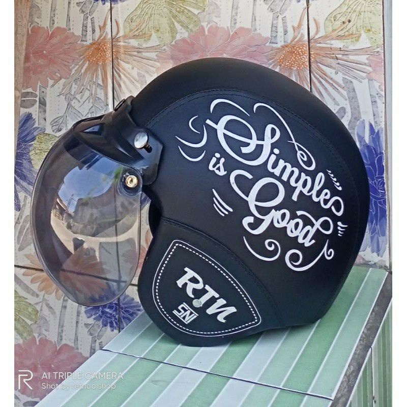 HELM BOGO DEWASA COD SIMPLE GOOD MAKASSAR FREE BOX