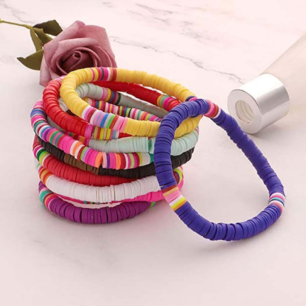 Needway   Bohemian Clay Gelang Klasik Elastis Musim Panas Hadiah Wanita Pantai Bangles