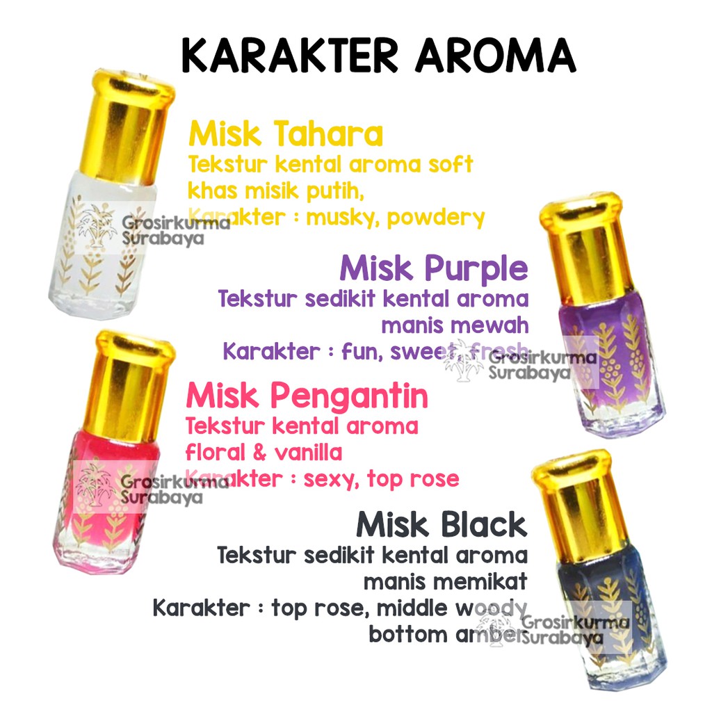 ASLI Misk Tahara 6ml Non Alkohol Aneka Aroma Warna Sunnah Miss V Setelah Haid Parfum Al Jazeera Kasturi