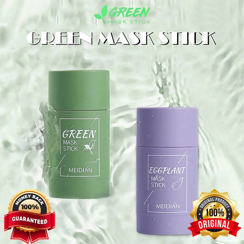 MEIDIAN Green Tea Mask Cleansing Clay Stick Mask wajah Black Head Masker komedo Acne Cleansing blackhead Hijau Ungu Mask Original Suplier Kosmetik Green Mask