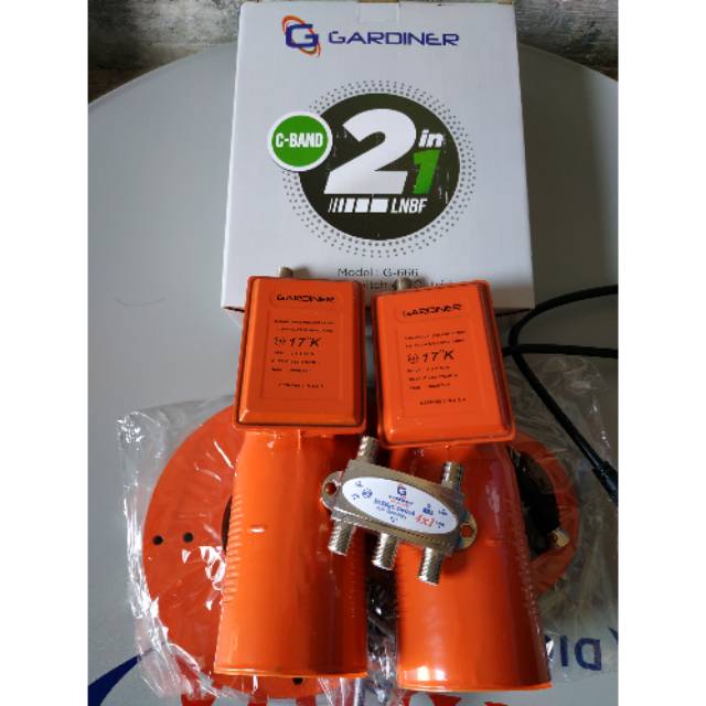 Lnb c band twin 2 satelit 1 recivier
