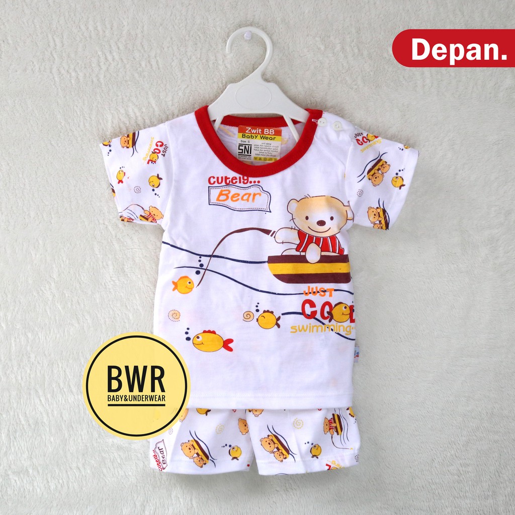 Setelan Zwit BB KAOS PENDEK MOTIF Random / Setelan Anak Bayi Unisex Kaos Celana Pendek | Bwr | MOTIF