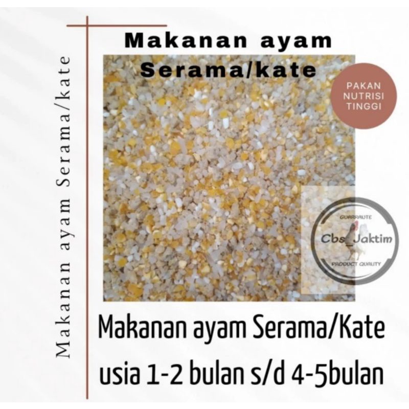 makanan anakan remaja ayam Serama/ayam Kate umur 2 bln s/d 5 bln pakan ayam hias pakan ayam Kate pak