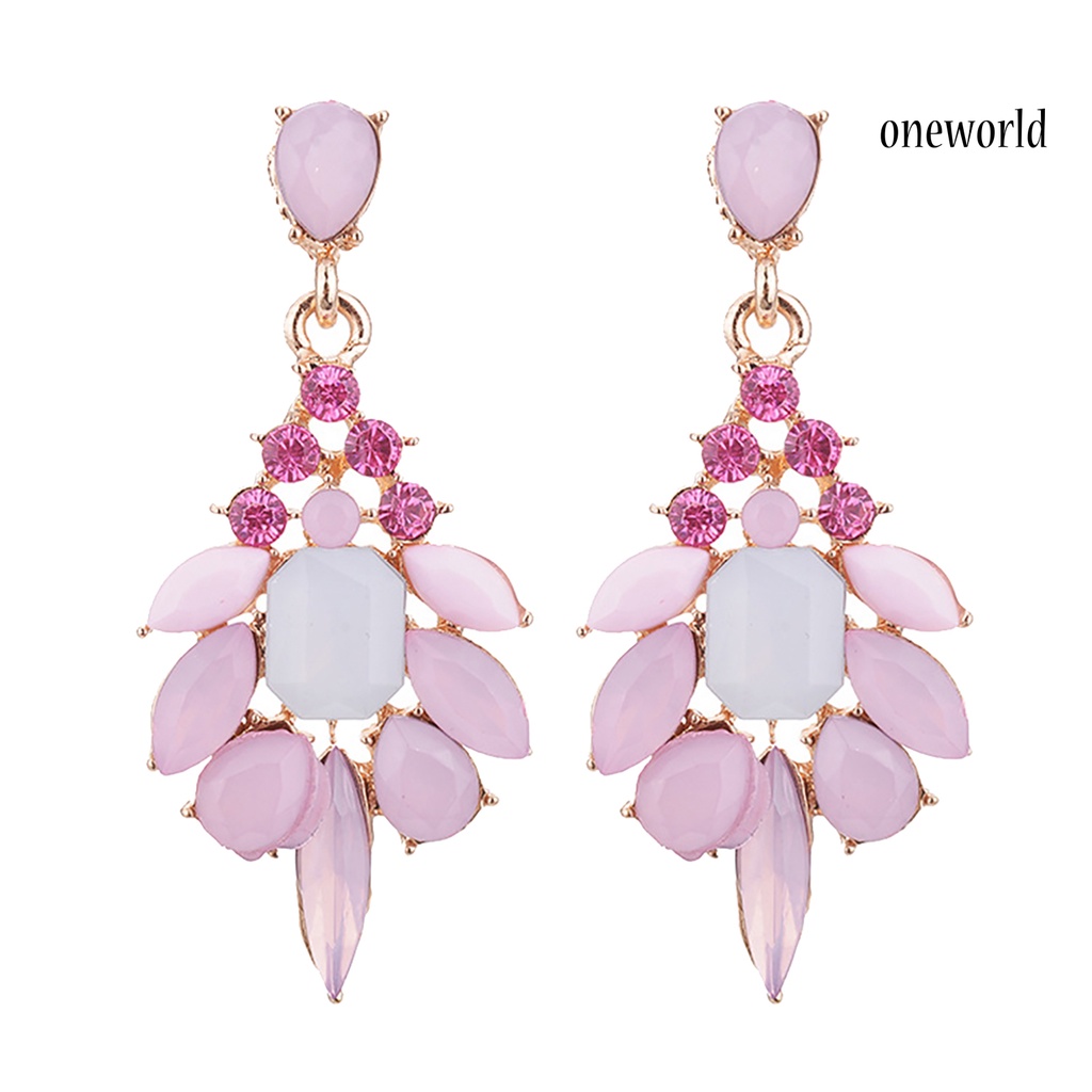 OW@ 1 Pair Earrings Attractive Water Drop Shape Alloy Women Girls Ear Studs for Wedding