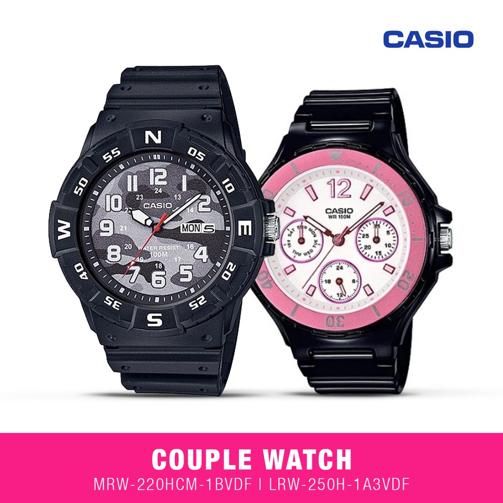 Casio Jam Tangan Couple MRW-220HCM-1BVDF & LRW-250H-1A3VDF