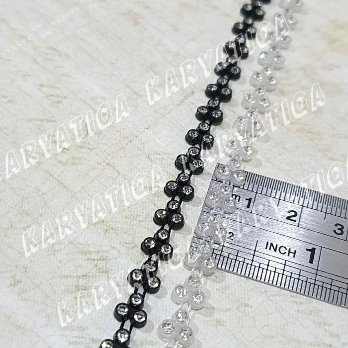 CK Semut / Aplikasi Diamond Mata Tiga / Permata Semut Lebar 7 mm (10 Yard)