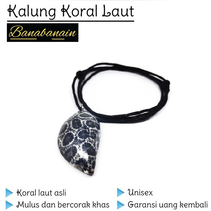 Kalung koral natural etnik asli kalung korea pria emas lewat