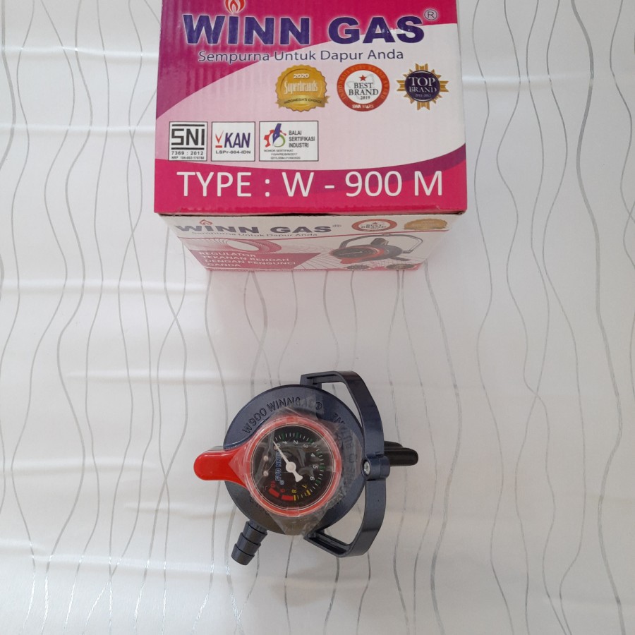 Regulator Winn Gas Meter W-900 M Pengunci Ganda Tekanan Rendah