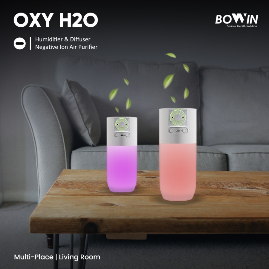 Bowin Oxy H2O Air Humidifier Purifier Diffuser Lampu Tidur Essential